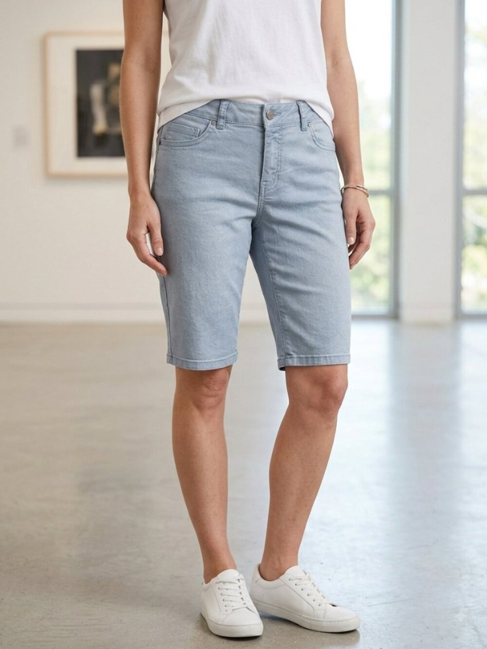 Women's D. Jeans Bermuda Shorts - Size 10 - Pale Blue - EUC